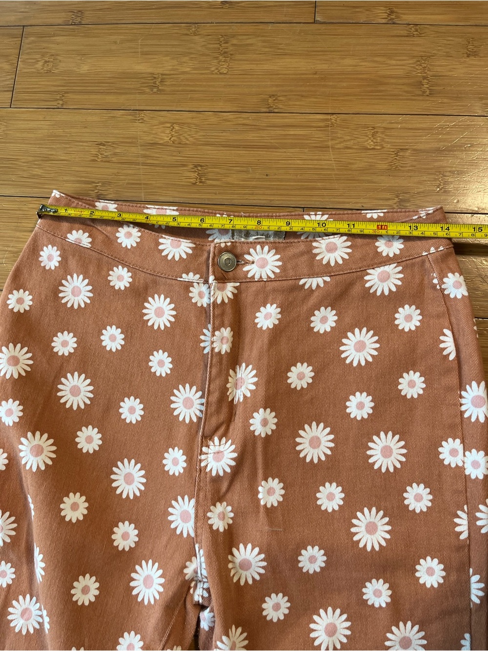 Altar'd State High Rise Daisy Print Super Flare Jeans 70s Inspired - Picture 6 of 12